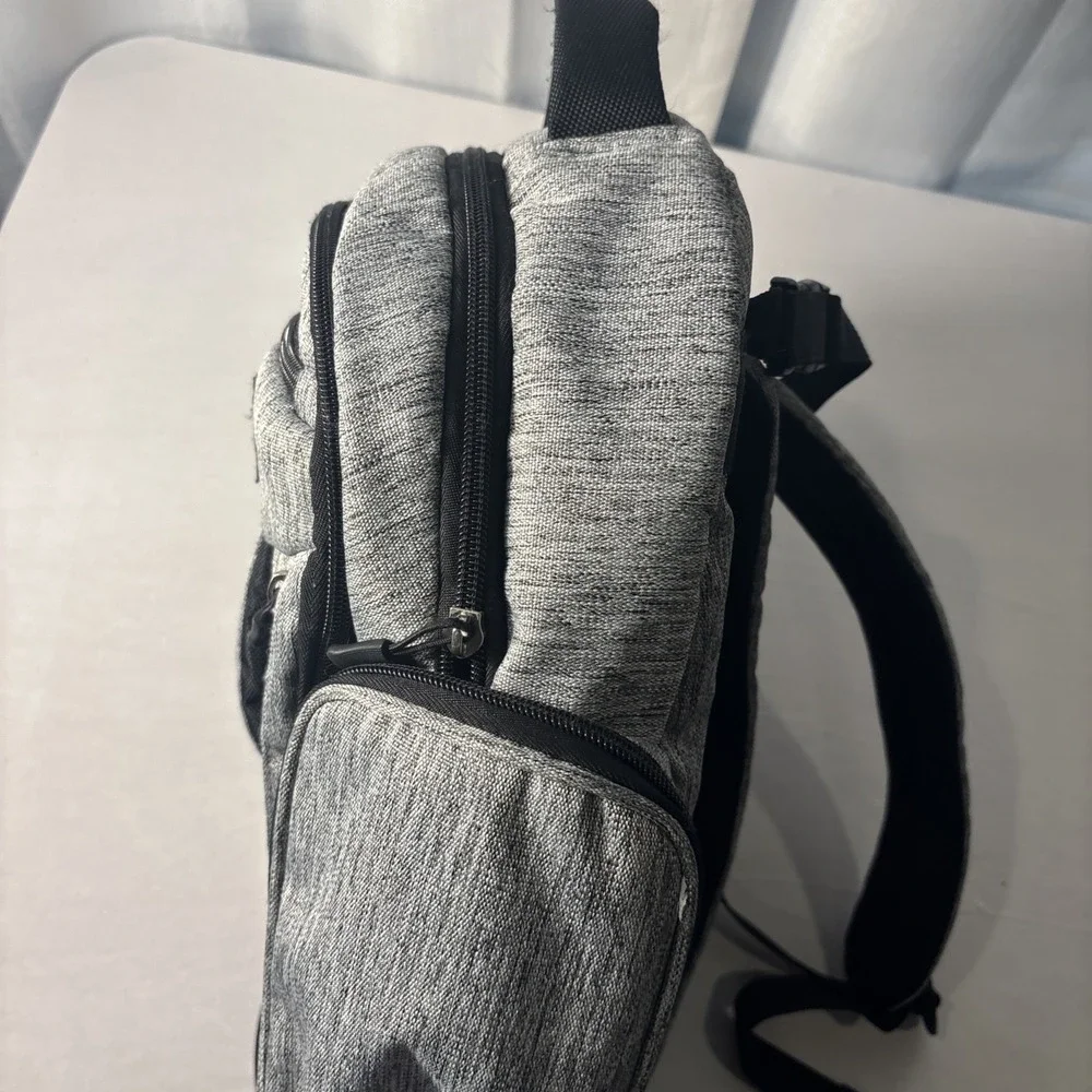 Eddie Bauer‎ First Adventure Backpack Baby Diaper Bag Gray Black Waterproof 16